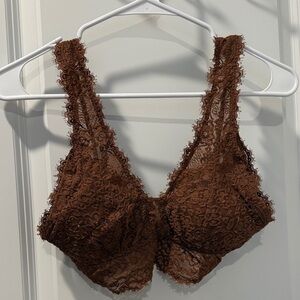 Aerie Lace Bralette in Deep Brown